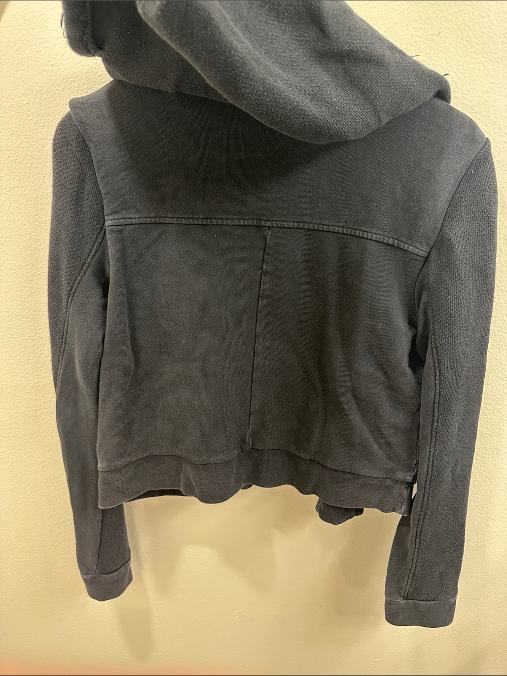 Free People Grungy Black Hooded Moto Jacket with Zip Pockets - XS - Picture 10 of 10